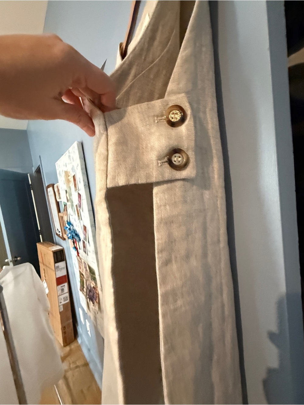 DISSH Natural Beige Linen Sleeveless Vest - Size 12 - Picture 4 of 7